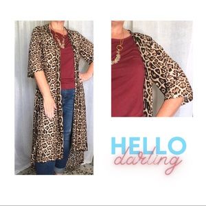 NWT Leopard Print Hi/Lo Kimono